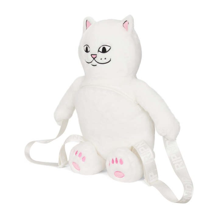 Mochila de peluche de Lord Nermal (blanca)